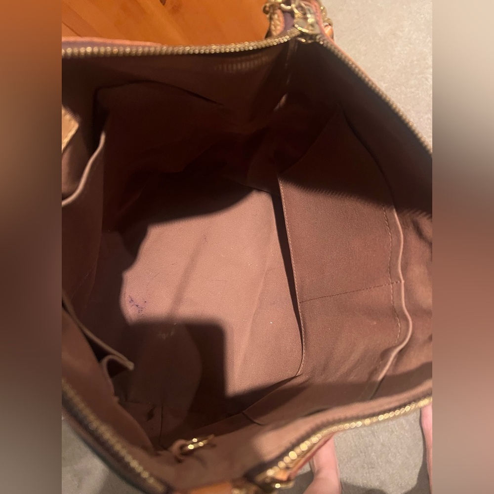 AS IS ….Louis  Vuitton Palermo Classic Brown Monogram Bag- SM TEAR BOTTOM OF BAG - Picture 9 of 15